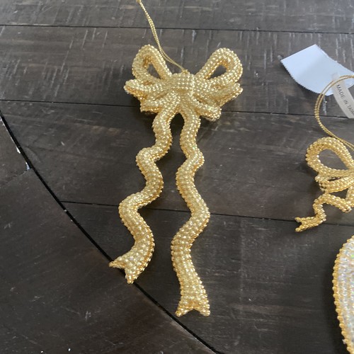 Living Quarters Gold Sparkle Ornaments Set Of 2 - Picture 5 of 5