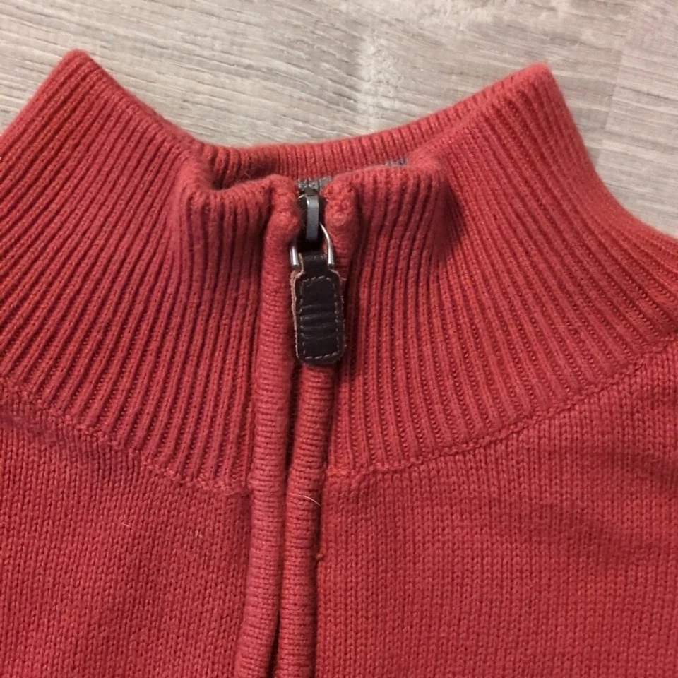 Oscar De La Renta Burnt Orange 1/4 Zip Sweater Size Large - Image 2 of 4