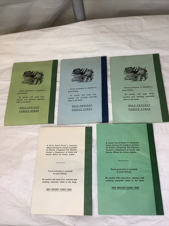 Vintage 1950s Ontario Non-Resident Angling License Lot Of 5 Fishing - Image 2 of 4