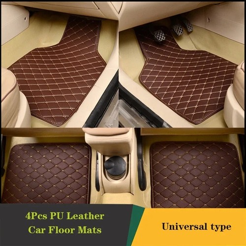 Car Floor Mats Universal PU Leather Floor Mats Liners Front Rear Mats Foot Pads