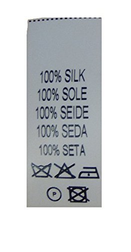 100 etichette di composizione e lavaggio, con scritta “100% seta” in (g2k)