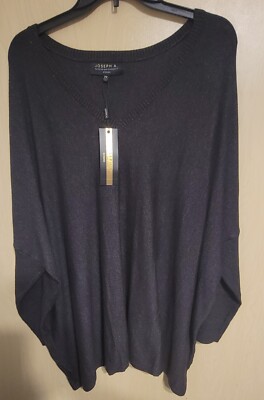 joseph a. qu'est-ce que c'est silk Woman Charcoal Sweater Size 2X $88