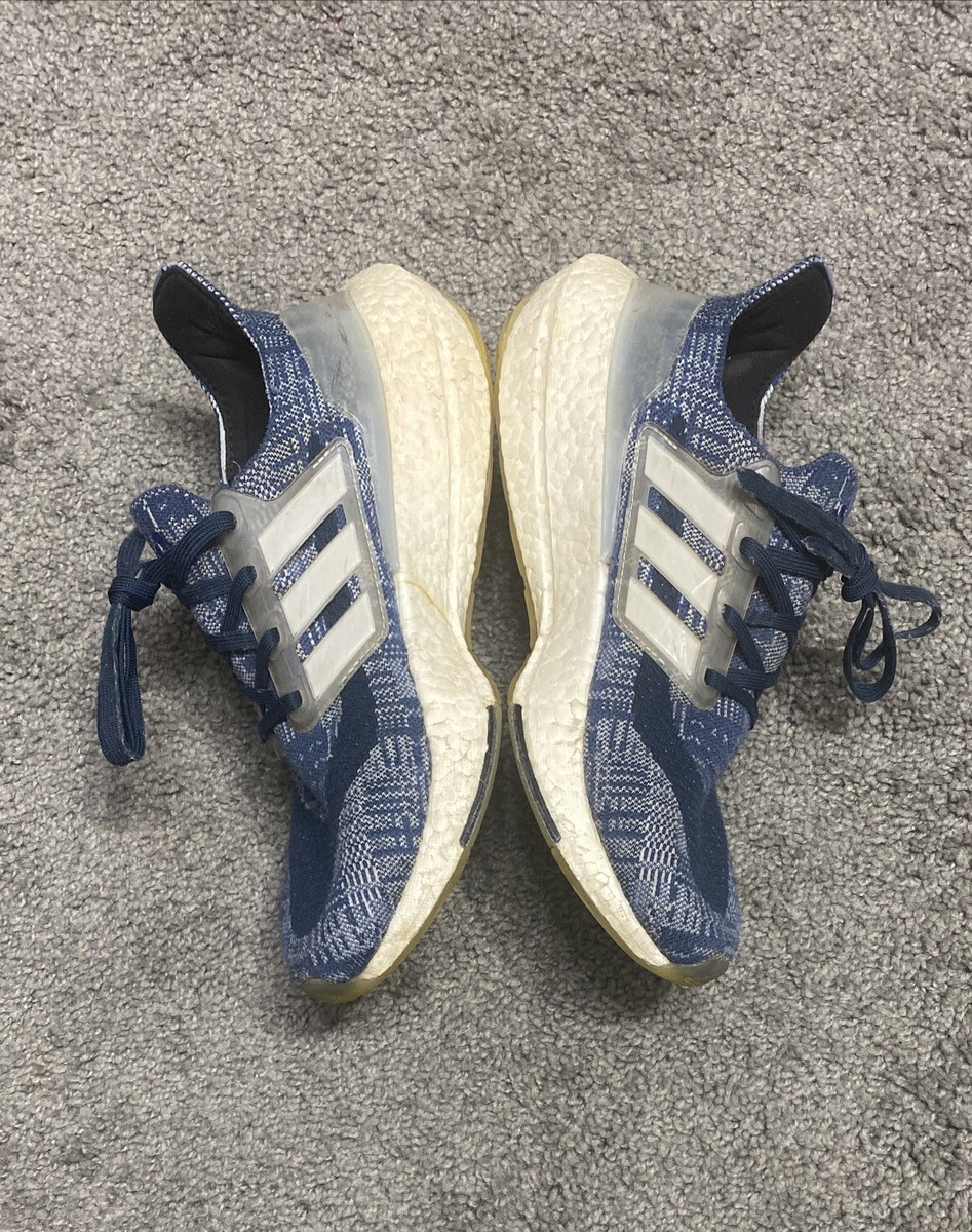 adidas UltraBoost 21 Sashiko FX7729 Mens 9 Blue Plaid Running Shoes Sneakers Adidas Ultraboost 21 Sashiko FX7729 Blue Plaid Sneaker Run  main image 3