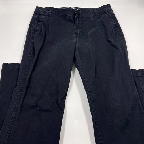 Old Navy Womens Chino Pants Size 8p Black Bootcut Cotton Stretch Button Dark - Picture 2 of 10