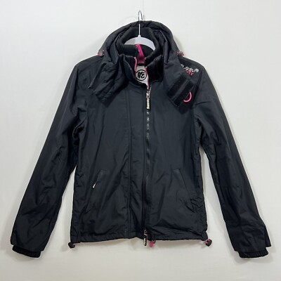 Superdry SD Windcheater Winter Jacket Womens Medium Black & Pink