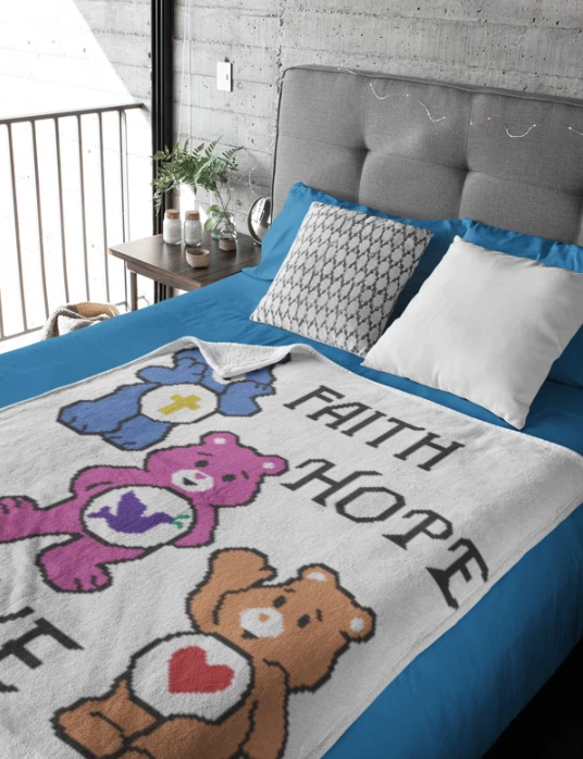 Faith, Hope, & Love Bears | Blanket CROCHET Pattern | 180 x 200 GRAPHGAN - Image 2 of 4