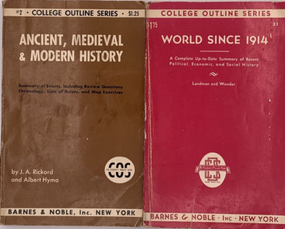 Two Paperback Books from the College Outline Series, World.. & Ancient.., B119