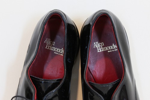 Allen Edmonds Spencer Men 10 EEE Black Tie Tuxedo Patent Leather Formal Shoes - Bild 9 von 10