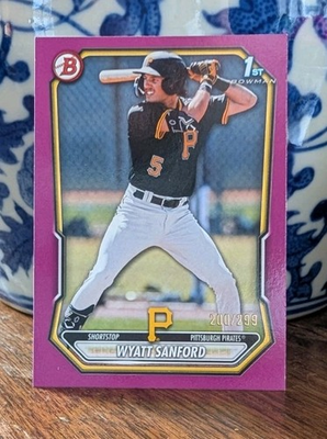 #ad Wyatt Sanford 2026 Bowman Fuchsia Border 1st Bowman Card 299 Near Mint Mint $4.50
