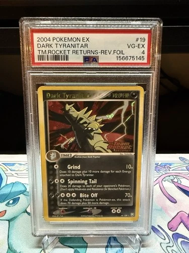 2004 POKEMON EX DARK TYRANITAR TM.ROCKET RETURNS-REV.FOIL #19 PSA 4