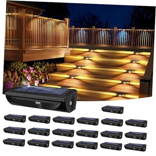Solar Deck Lights Outdoor Fence Lights Solar Powered with 3 LED 20 Pack