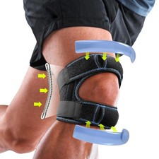 Patellar tendon support strap with stabilizers