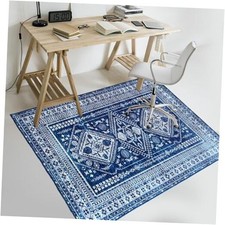 Office Chair Mat, Vintage Blue Desk Chair Mat for Hardwood 48x60 Navy Blue