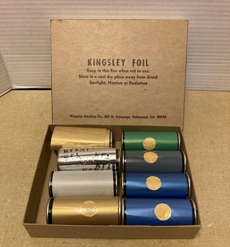 Vintage Kingsley Hot Foil 8 Roll Lot 5 Unused, 3 Used Mixed Colors