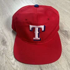 Vintage New Era Texas Rangers Hat Snapback MLB Baseball White Tag Red Cap