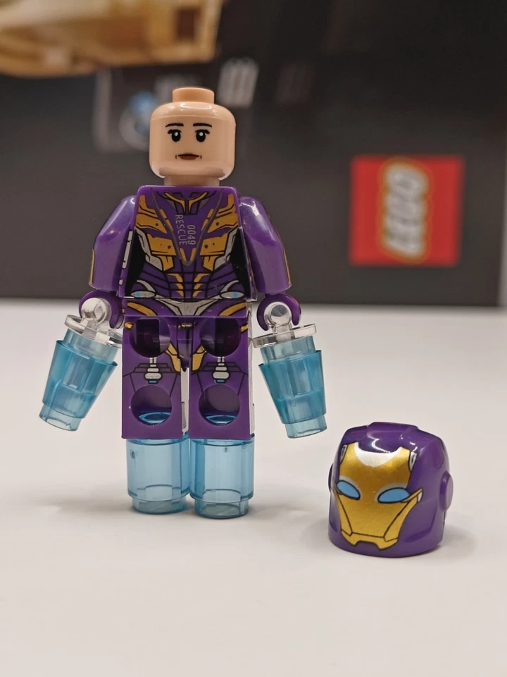 NUEVA Minifigura Lego Personalizada Armadura Púrpura Oscura Marvel Rescue (Pepper Potts) Foto 4 de 4