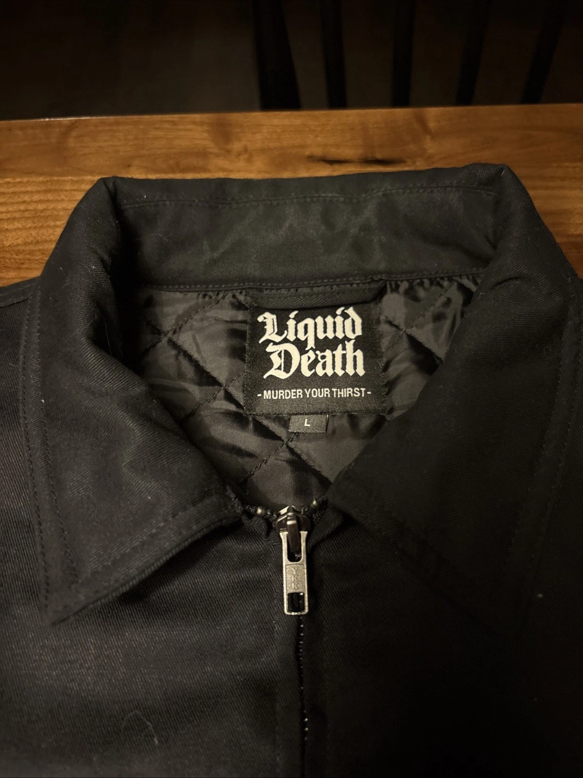 Men’s Liquid Death Black Jacket Size Large - Murder Your Thirst image 3
