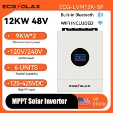 12KW 48V Solar Hybrid Inverter Off Grid 120V 240V Parallel Split Phase Dual MPPT