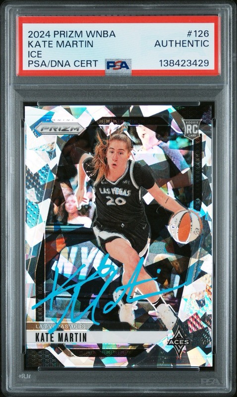 Kate Martin 2024 Panini Prizm Signed Auto PSA DNA RC Rookie Silver Ice Valkyries