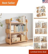 3-Tier Wooden Open Bookcase, Oak