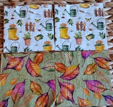 4 Individual Cocktail Napkins For Decoupage