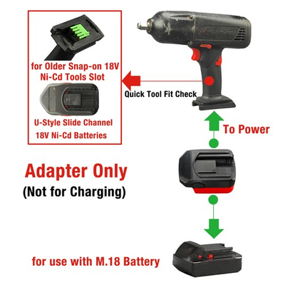 #ad Adapter for Old Snap on 18V Ni Cd Tools Compatible with Milwaukee M18 Battery $33.59