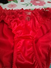 Vintage Victoria's Secret 90s Second Skin Satin Lace Bikini Panty,Large