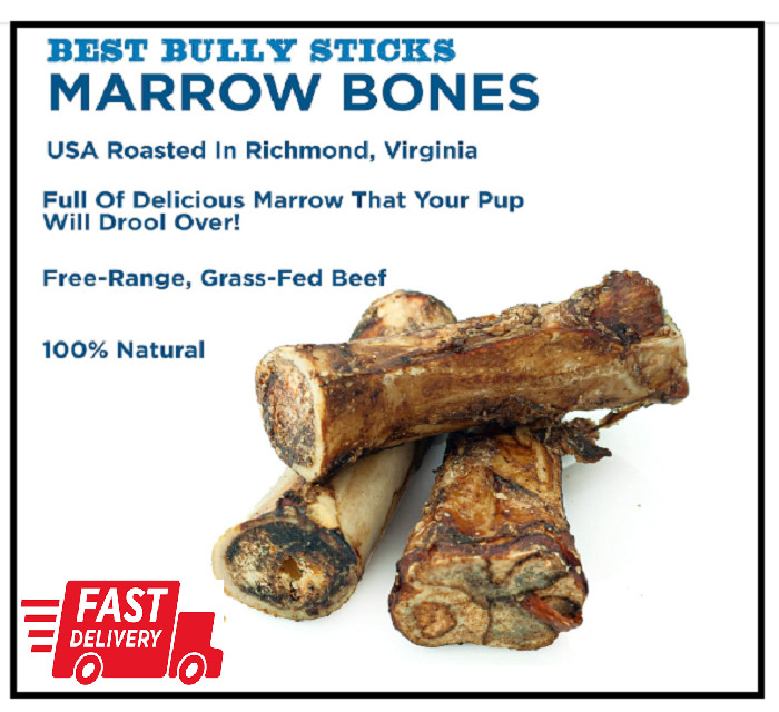 Large Marrow Bones for Dogs Grass-Fed Beef Long-Lasting Big 5-6" Dog Bones