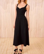 Ulla Johnson Vivi Sweetheart Midi Dress Noir