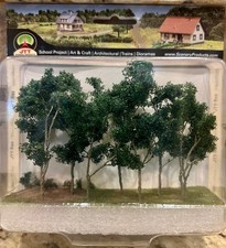 JTT SCENERY 95617 WOODS EDGE TREES - GREEN  3" - 3 1/2"  HO-SCALE  9 PER PACK