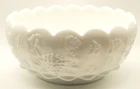 Vintage Westmoreland Paneled Grape Heavy Milk Glass 8"x4" Fruit Bowl