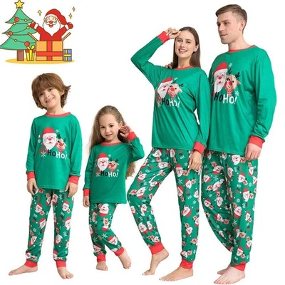 Christmas Pyjamas Family Matching Pajamas Adult Kids Xmas Nightwear Pjs Set