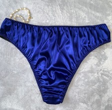 NEW GLOSSY Satin Hi Cut Bikini Panties 3X 10 Lace  Satin Bow accents Plus sz