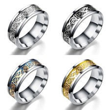 Mens Ring Luxury Jewelry ring dragon design Celtic Dragon Titanium Steel Rings