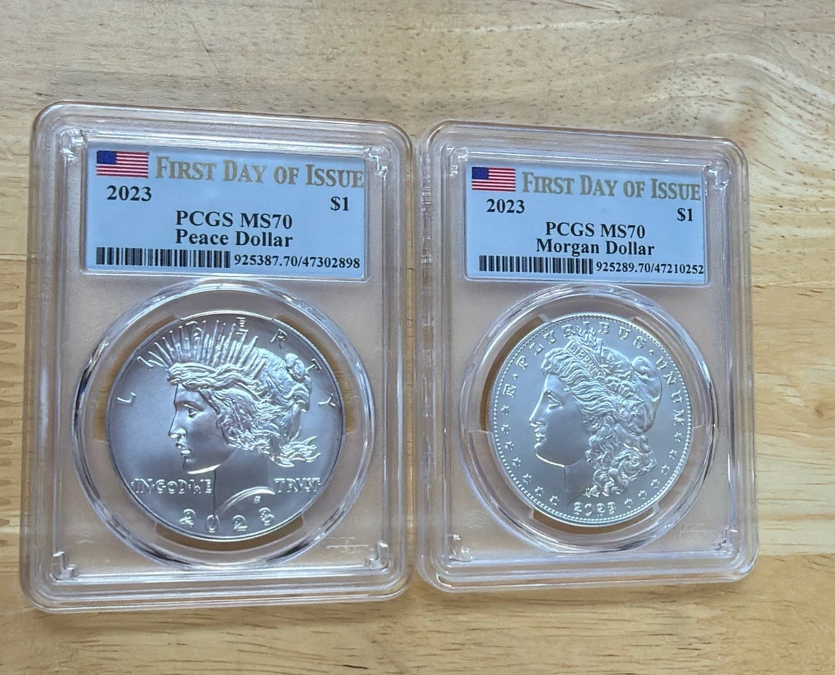 Uncirculated Silver MS 70 Graded Morgan US Dollars (1878-1921) for