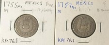 MEXICO 1755MoM & 1757MoM Silver Real Pillar types