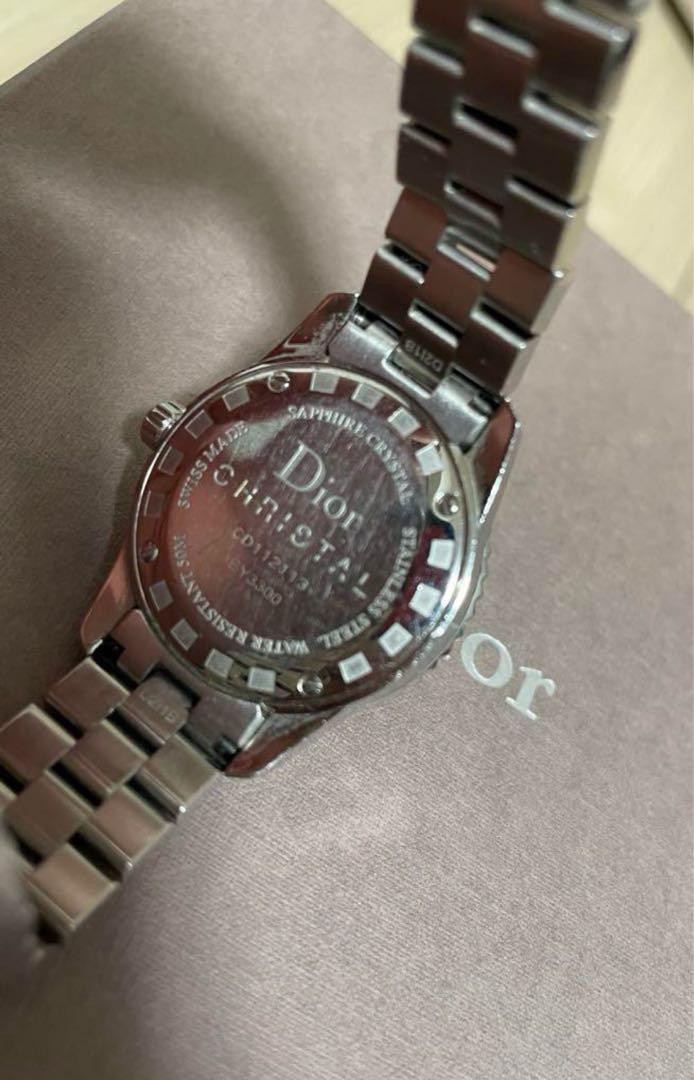 Christian Dior Crystal Diamond Bezel Watch Stainless Steel