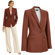Rag Bone Brown Virgin Wool Tailored Blazer Coat Jacket Designer Autumn Fall 2