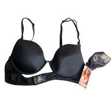 Ambrielle NWT 38B Nylon Convertible Plush Push Up Black Bra
