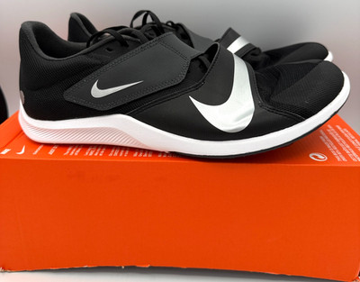 Nike Air Zoom Rival Jump Shoes Mens 10 Black Metallic Silver Cleats DR2756 001