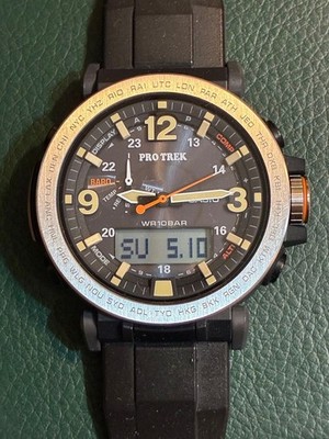 Casio Pro Trek PRG-600 Digital Watch 45mm Used From Japan