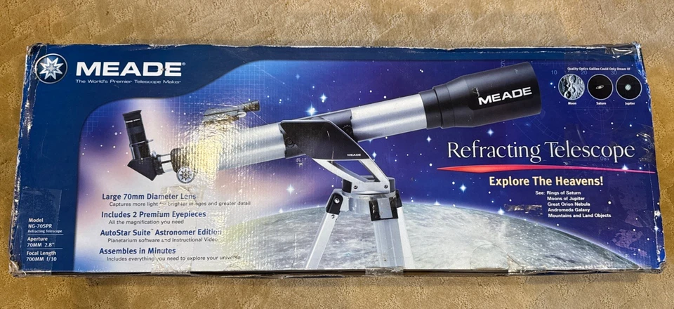 Rare Discontinued New Meade Model NG-70SPR 70mm/700mm Refracting Telescope  - Image 4 of 4