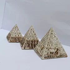 Egyptian pyramid statue souvenir, hieroglyph design, ancient style gift