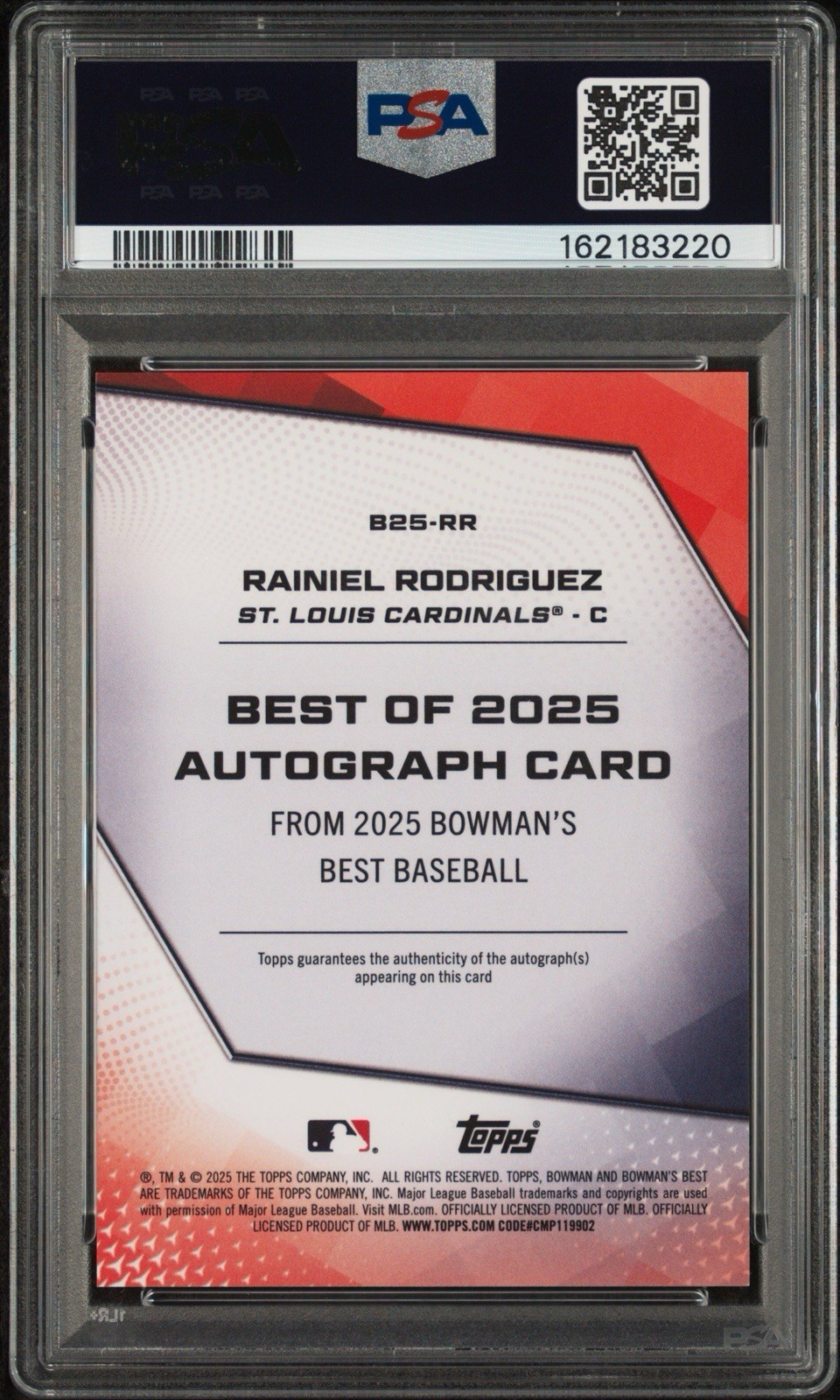 2025 Bowman’s Best Raniel Rodriguez Auto Org. Ref. (RC) /25 Cardinals PSA 9🔥🌶️ view 2