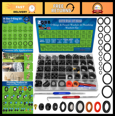 #ad #ad 3 in 1 Spigot Repair Washers amp; Hose Gasket O Rings Kit 1075 Pcs Plumbing Set $45.99
