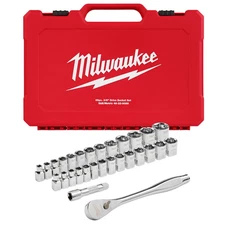 Milwaukee Tool 48-22-9088 29pc 3/8" Drive Metric & SAE Ratchet and Socket Set