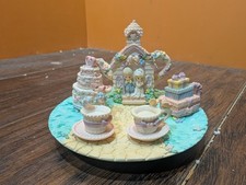 RARE Precious Moments 477974 Wedding Church Chapel Couple Cake Mini Tea Set 8