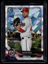 2018 Bowman Chrome Cracked Ice Rookie Austin Voth RC Washington Nationals