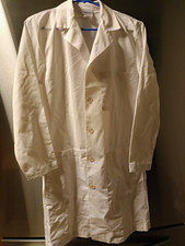 META Fundamentals Medical Lab Coat Button Front White XS Cotton Blend Unisex 30"