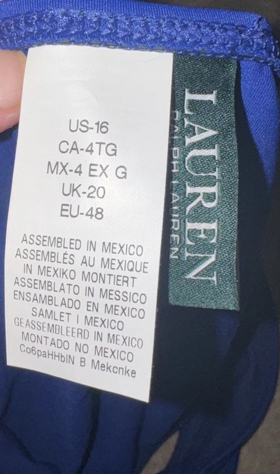 Pantalones de bikini lauren ralph lauren azul talla 16 para mujer nuevos Foto 4 de 4